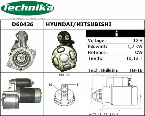 Démarreur Technika D60436