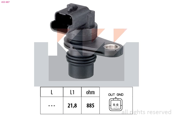 Capteur, vitesse de rotation du moteur KW 453 487
