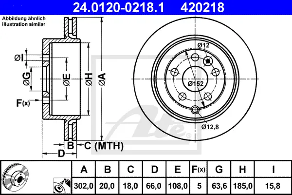 Disque de frein ATE-APAC 24.0120-0218.1