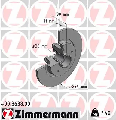 Disque de frein ZIMMERMANN 400.3638.00