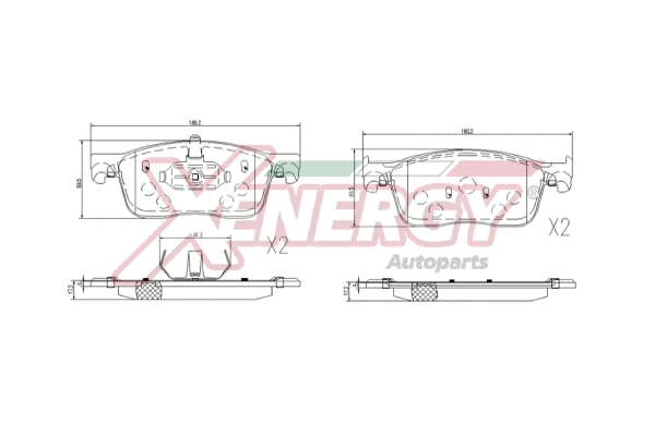 Kit de plaquettes de frein, frein à disque AP XENERGY X41393