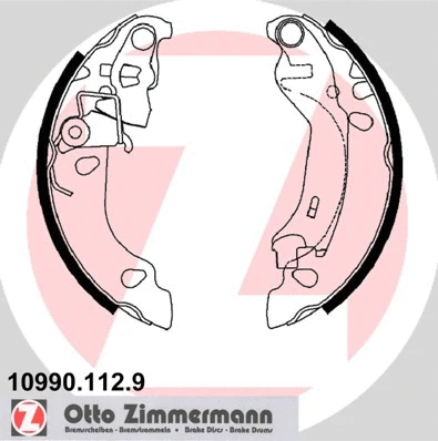 Jeu de mâchoires de frein ZIMMERMANN 10990.112.9