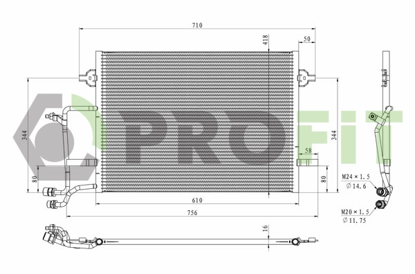 Condenseur, climatisation PROFIT 1770-0015