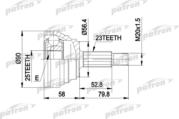 Jeu de joints, arbre de transmission PATRON PCV1316