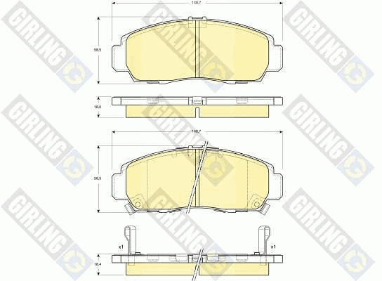 Kit de plaquettes de frein, frein à disque GIRLING 6132409
