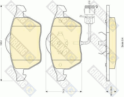 Kit de plaquettes de frein, frein à disque GIRLING 6110492