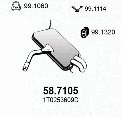 Silencieux arrière ASSO 58.7105