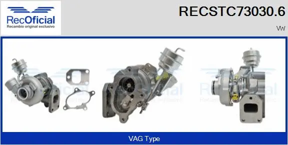 Turbocompresseur, suralimentation RECOFICIAL RECSTC73030.6