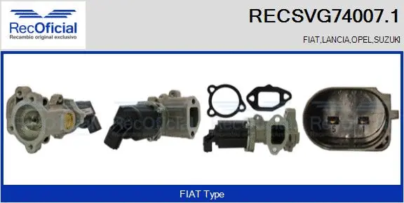 Vanne EGR RECOFICIAL RECSVG74007.1