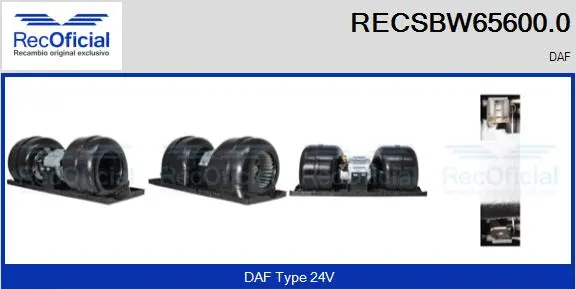 Pulseur d'air habitacle RECOFICIAL RECSBW65600.0