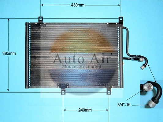 Condenseur, climatisation AUTO AIR GLOUCESTER 16-9780