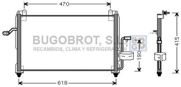 Condenseur, climatisation BUGOBROT 62-DW5045