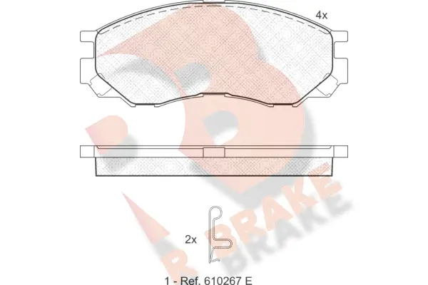 Kit de plaquettes de frein, frein à disque R BRAKE RB1234