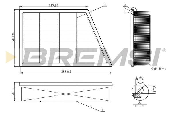 Filtre à air BREMSI FA1210