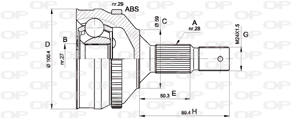Jeu de joints, arbre de transmission OPEN PARTS CVJ5258.10