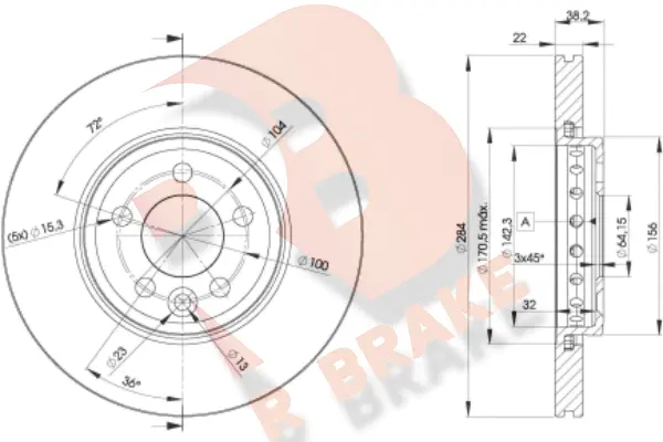 Disque de frein R BRAKE 78RBD20844