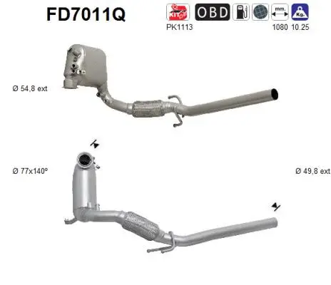Filtre à particules / à suie, échappement AS FD7011Q