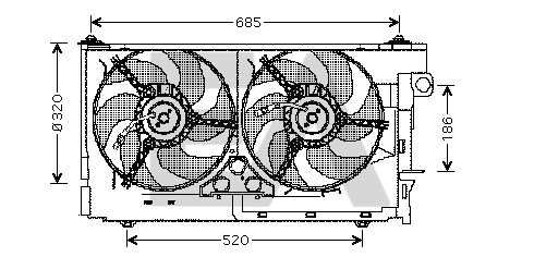 Ventilateur, refroidissement du moteur EACLIMA 33V10001