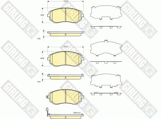 Kit de plaquettes de frein, frein à disque GIRLING 6133719