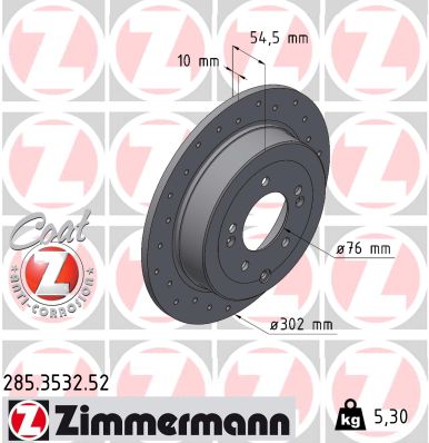 Disque de frein ZIMMERMANN 285.3532.52