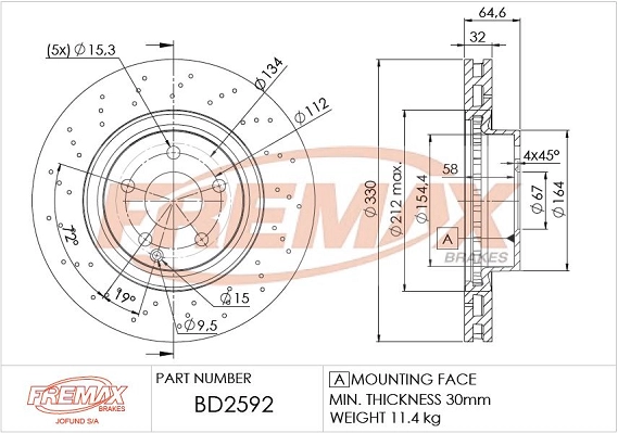 Disque de frein FREMAX BD-2592