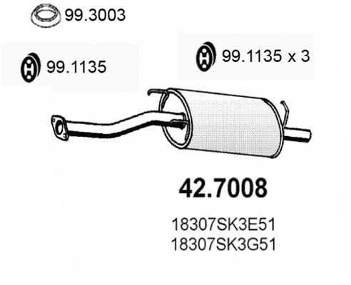 Silencieux arrière ASSO 42.7008