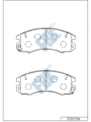 Kit de plaquettes de frein, frein à disque FBK FD2072M