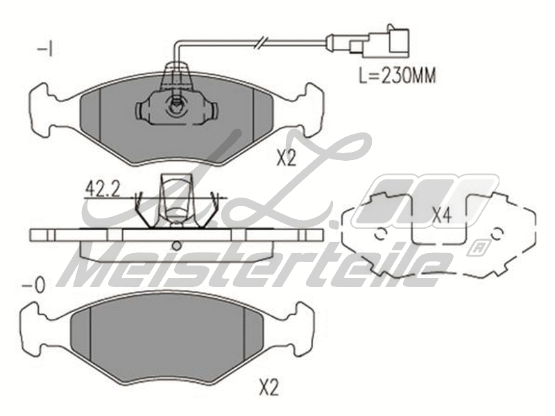 Kit de plaquettes de frein, frein à disque A.Z. Meisterteile AZMT-44-022-1688