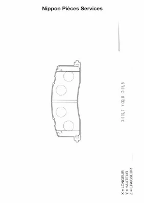 Kit de plaquettes de frein, frein à disque NPS T361A11