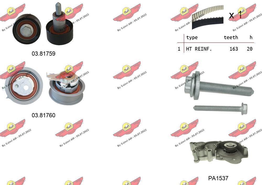Pompe à eau + kit de courroie crantée AUTOKIT 04.5363PA
