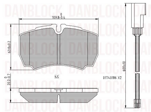 Kit de plaquettes de frein, frein à disque DANBLOCK DB 510933