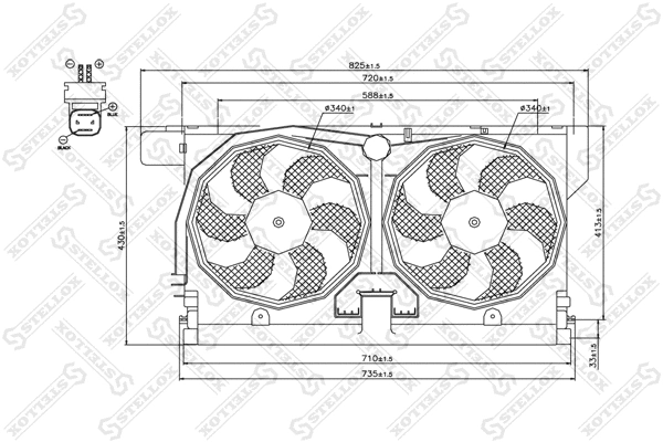 Ventilateur, refroidissement du moteur STELLOX 29-99279-SX