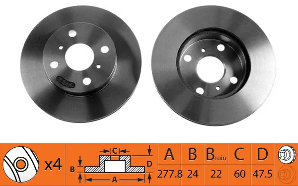 Disque de frein SB BR12104T