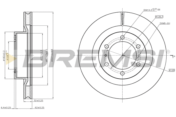 Disque de frein BREMSI CD8093V