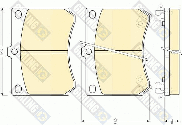 Kit de plaquettes de frein, frein à disque GIRLING 6110299