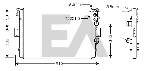 Radiateur, refroidissement du moteur EACLIMA 31R30045