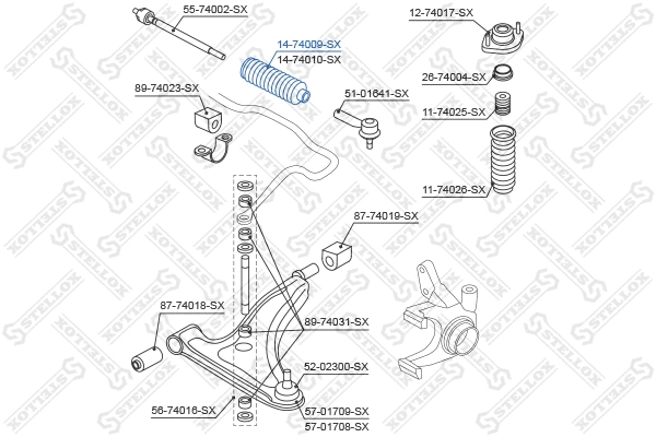 Joint-soufflet, direction STELLOX 14-74009-SX
