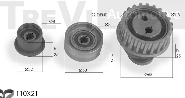 Kit de courroie crantée TREVI AUTOMOTIVE KD1115