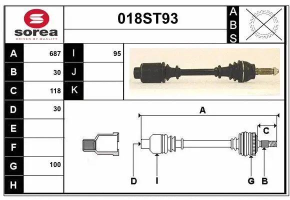 Arbre de transmission STARTCAR 018ST93
