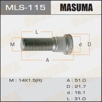 Boulon de roue MASUMA MLS-115