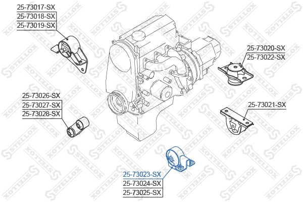 Support moteur STELLOX 25-73023-SX