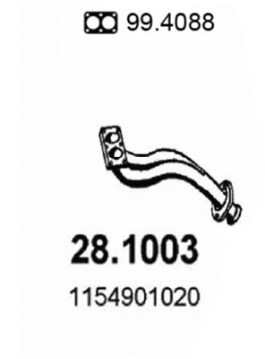 Tuyau d'échappement ASSO 28.1003