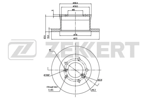 Disque de frein ZEKKERT BS-5054B
