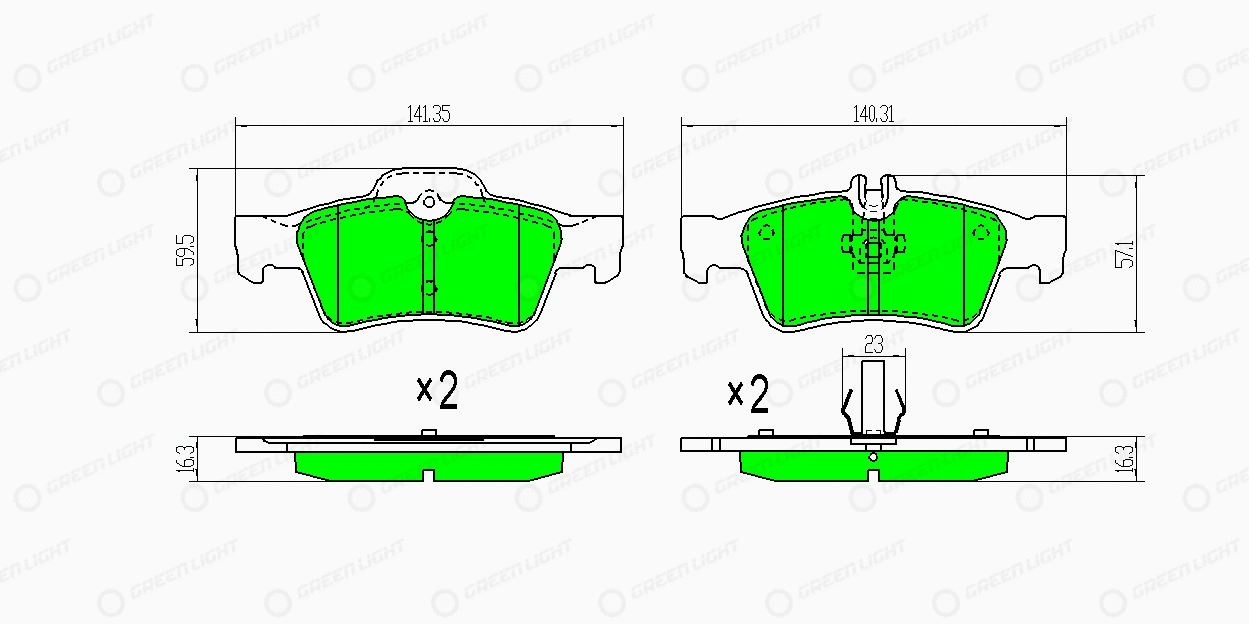 Kit de plaquettes de frein, frein à disque Automotive Adriado GLBP0035