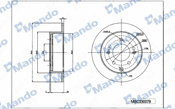 Disque de frein MANDO MBC030078