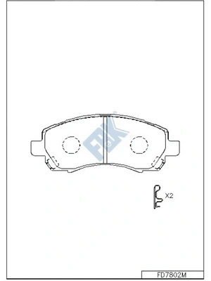 Kit de plaquettes de frein, frein à disque FBK FD7802M