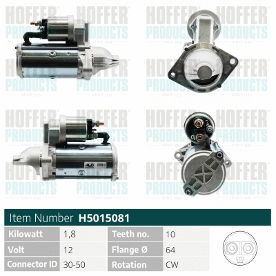 Démarreur HOFFER H5015081