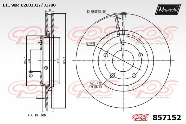 Disque de frein MAXTECH 857152