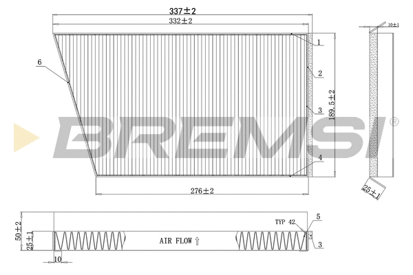 Filtre, air de l'habitacle BREMSI FC0502C
