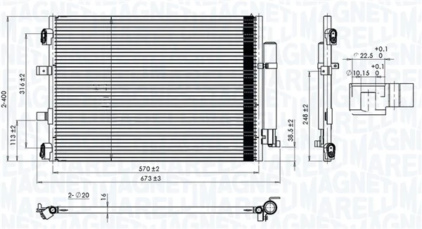 Condenseur, climatisation MAGNETI MARELLI 350203106500